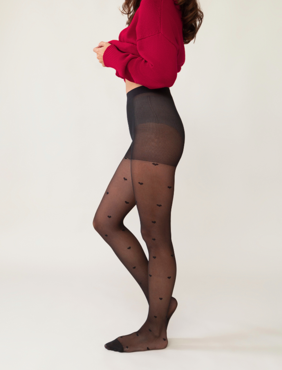 Collant motif coeurs