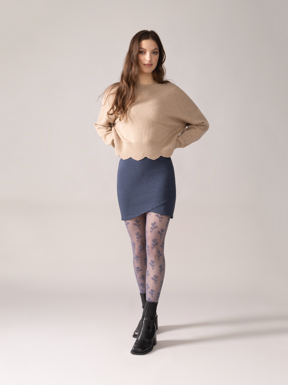 Jupe OTK tulipe Ease Knit - Bleu Fjord