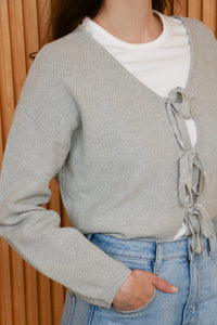 Cardigan réversible en mérinos responsable - Gris
