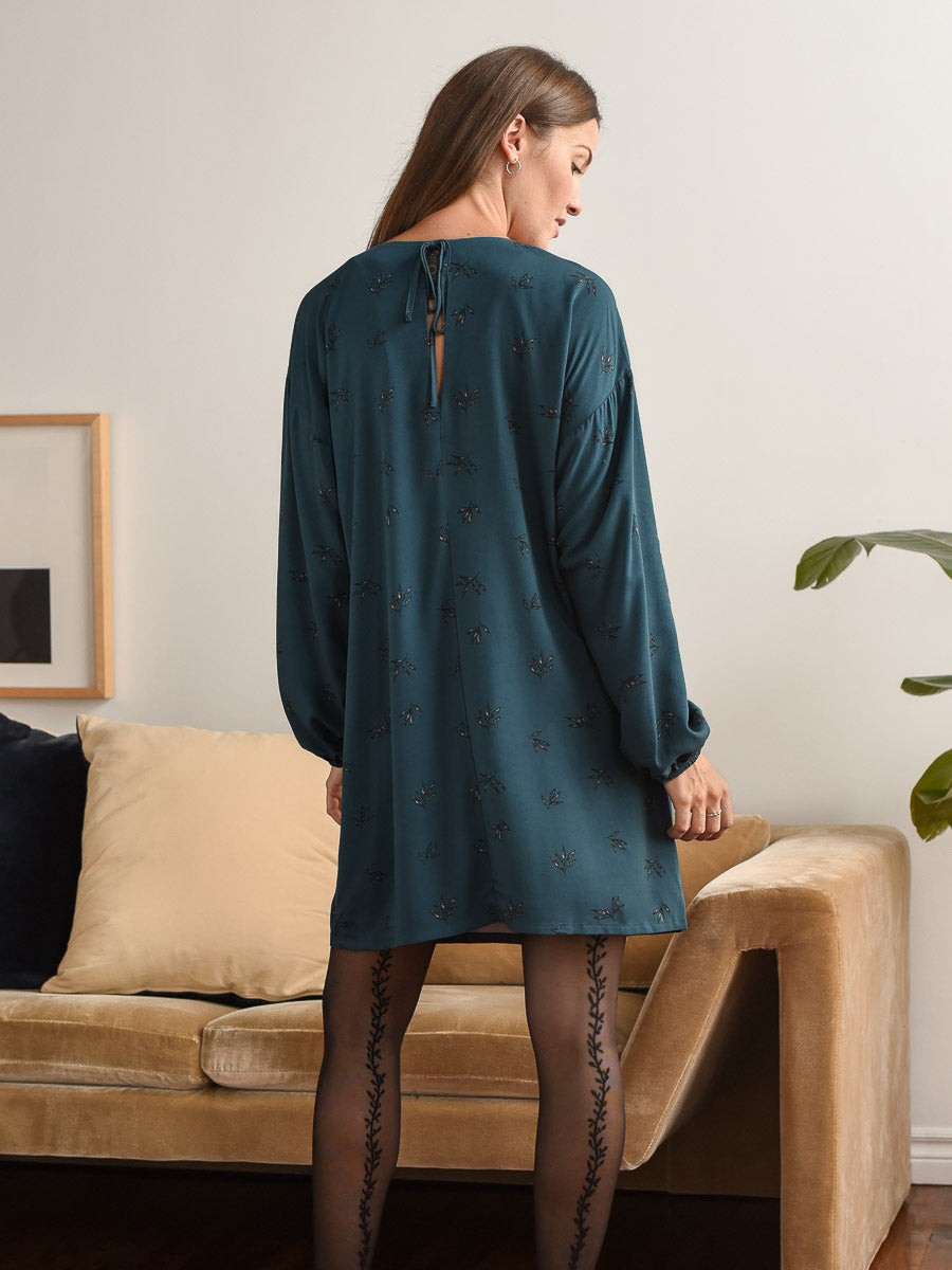 Robe épaules tombantes Iris bleue