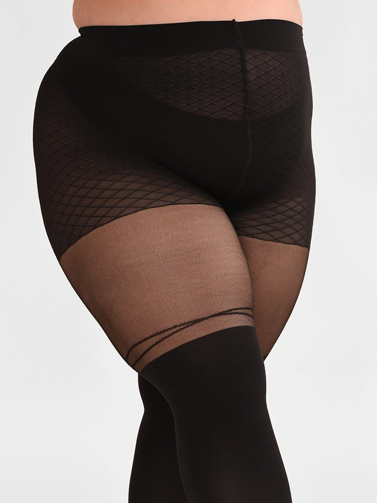 Criss-cross Over-the-Knee Tights in Black