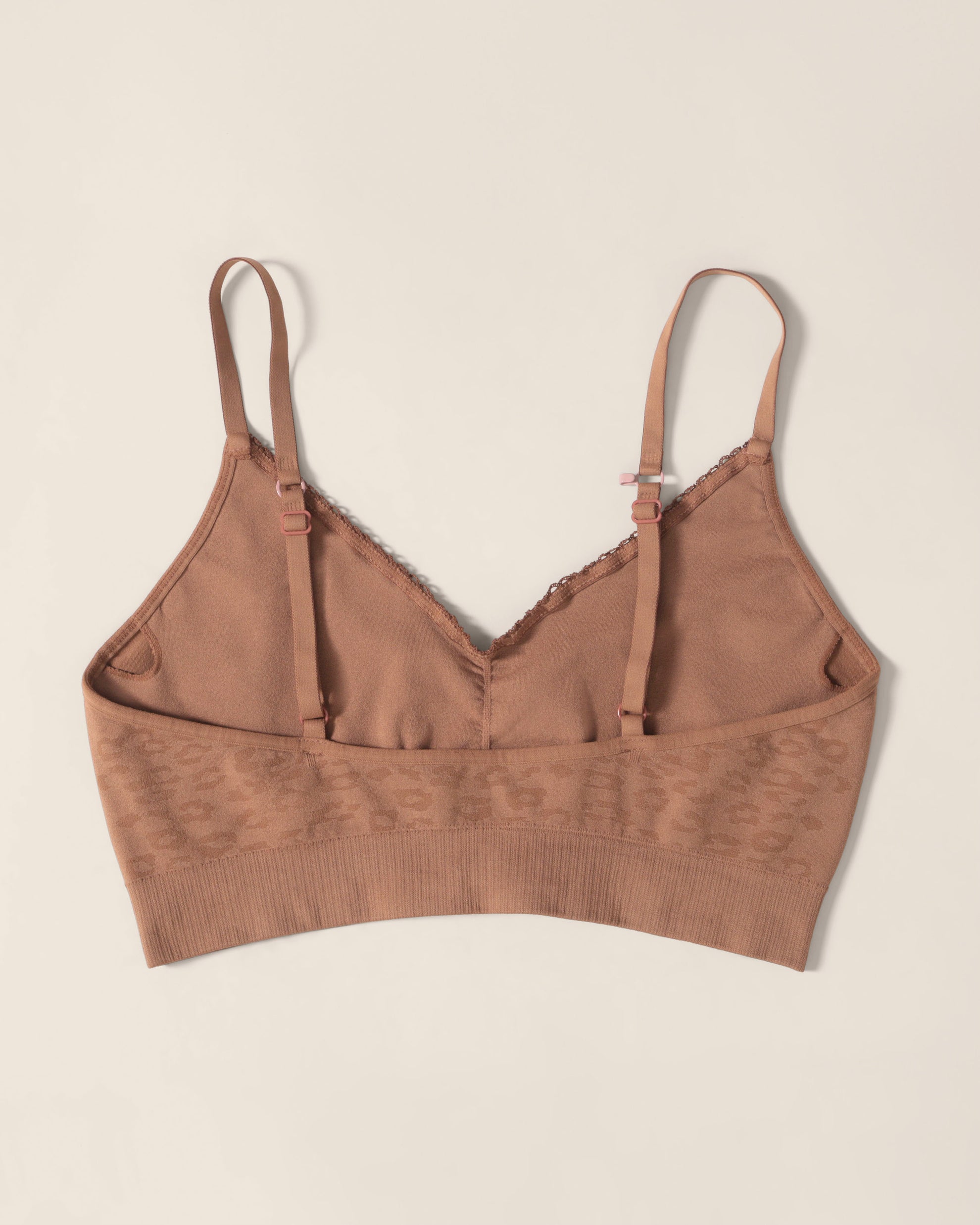 Bralette sans coutures motif léopard - Café