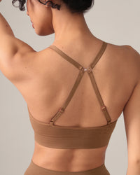 Bralette sans coutures motif léopard - Café