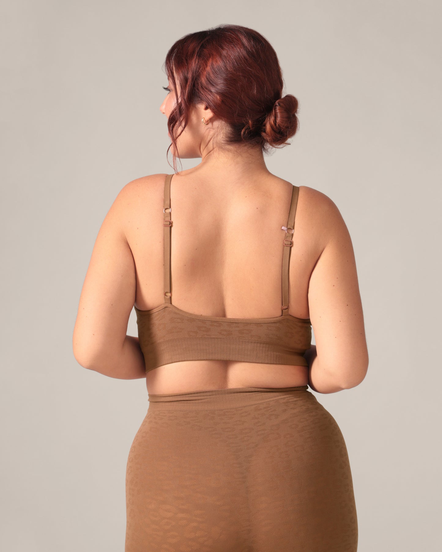 Bralette sans coutures motif léopard - Café
