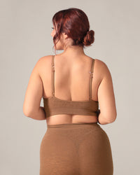Bralette sans coutures motif léopard - Café
