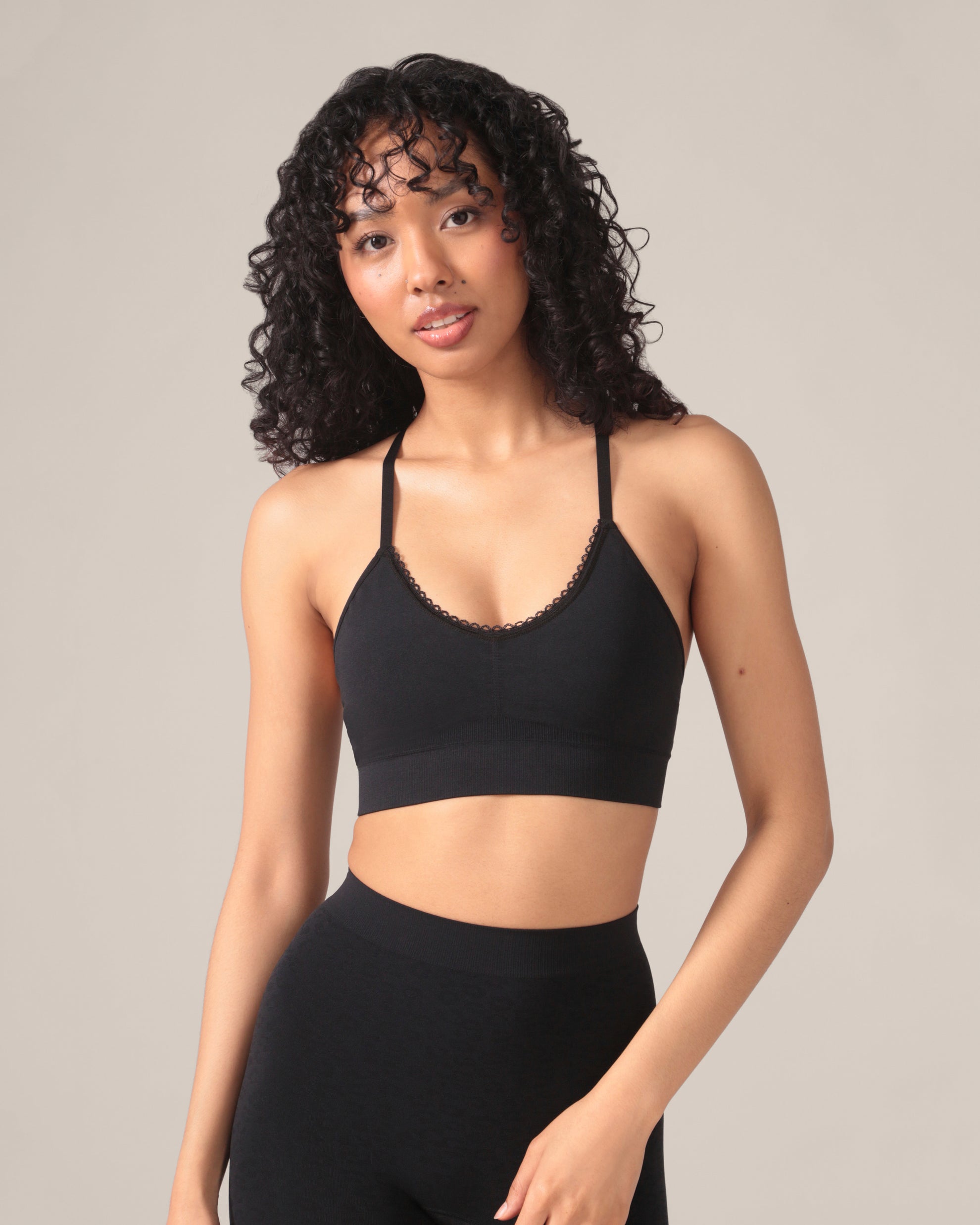 Bralette sans coutures motif léopard - Noir