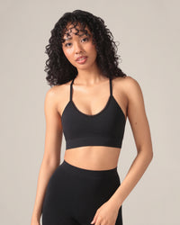 Bralette sans coutures motif léopard - Noir