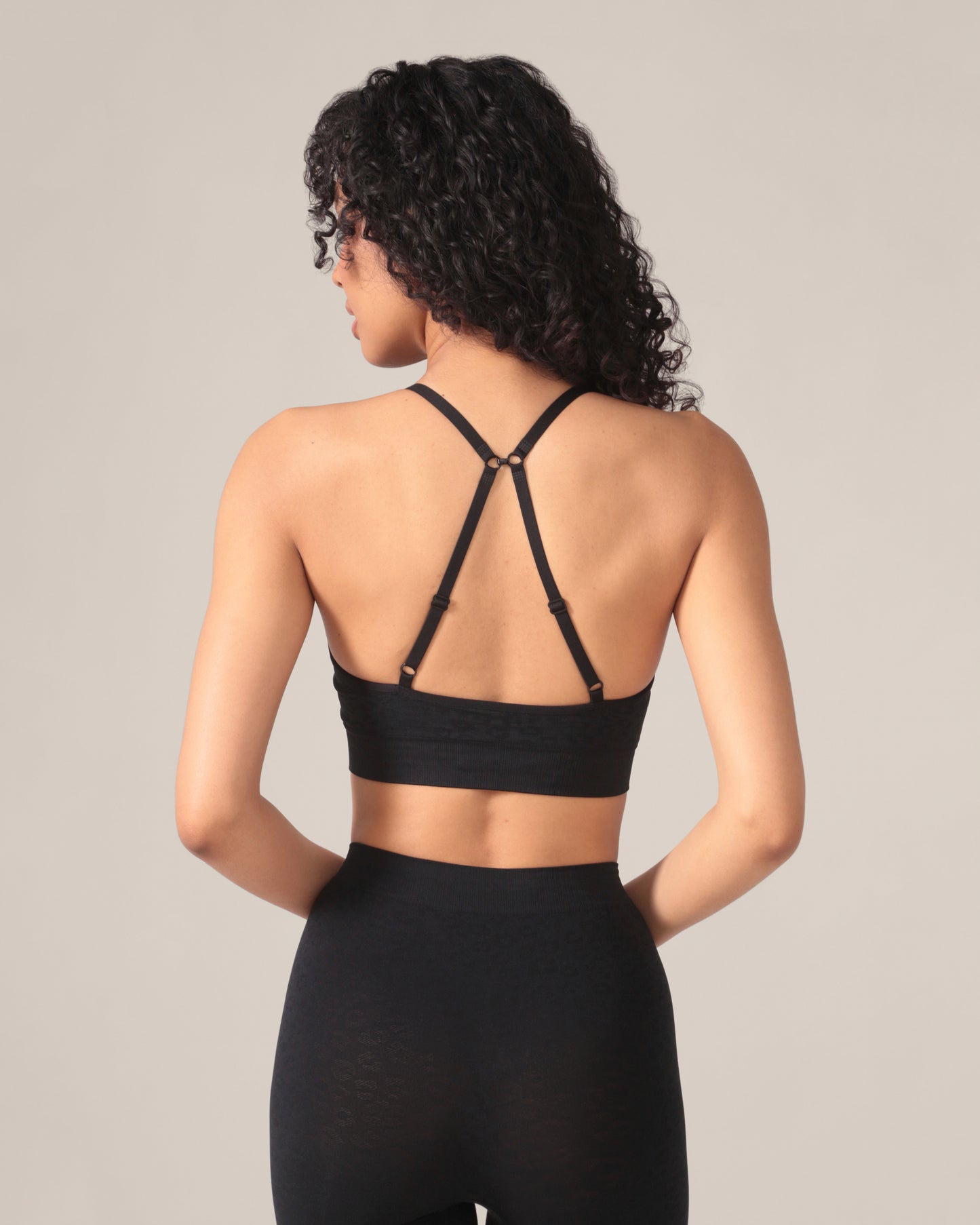 Bralette sans coutures motif léopard - Noir