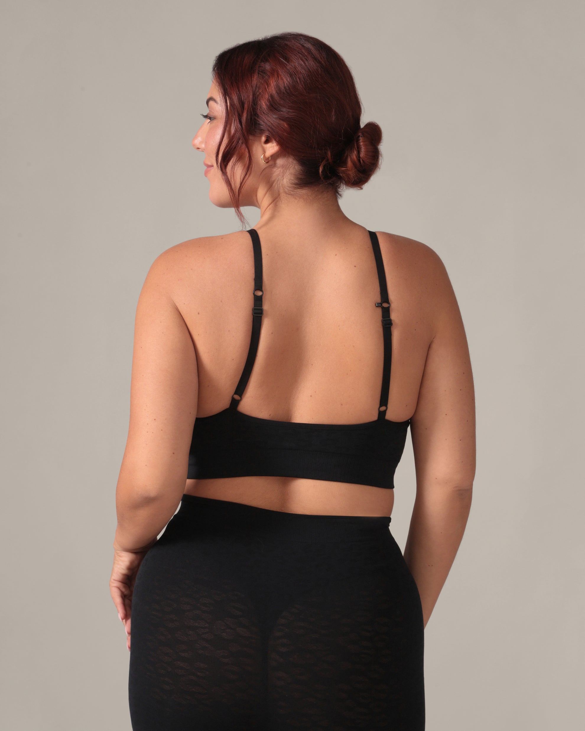 Bralette sans coutures motif léopard - Noir