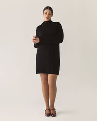 Robe en mérinos responsable - Noir