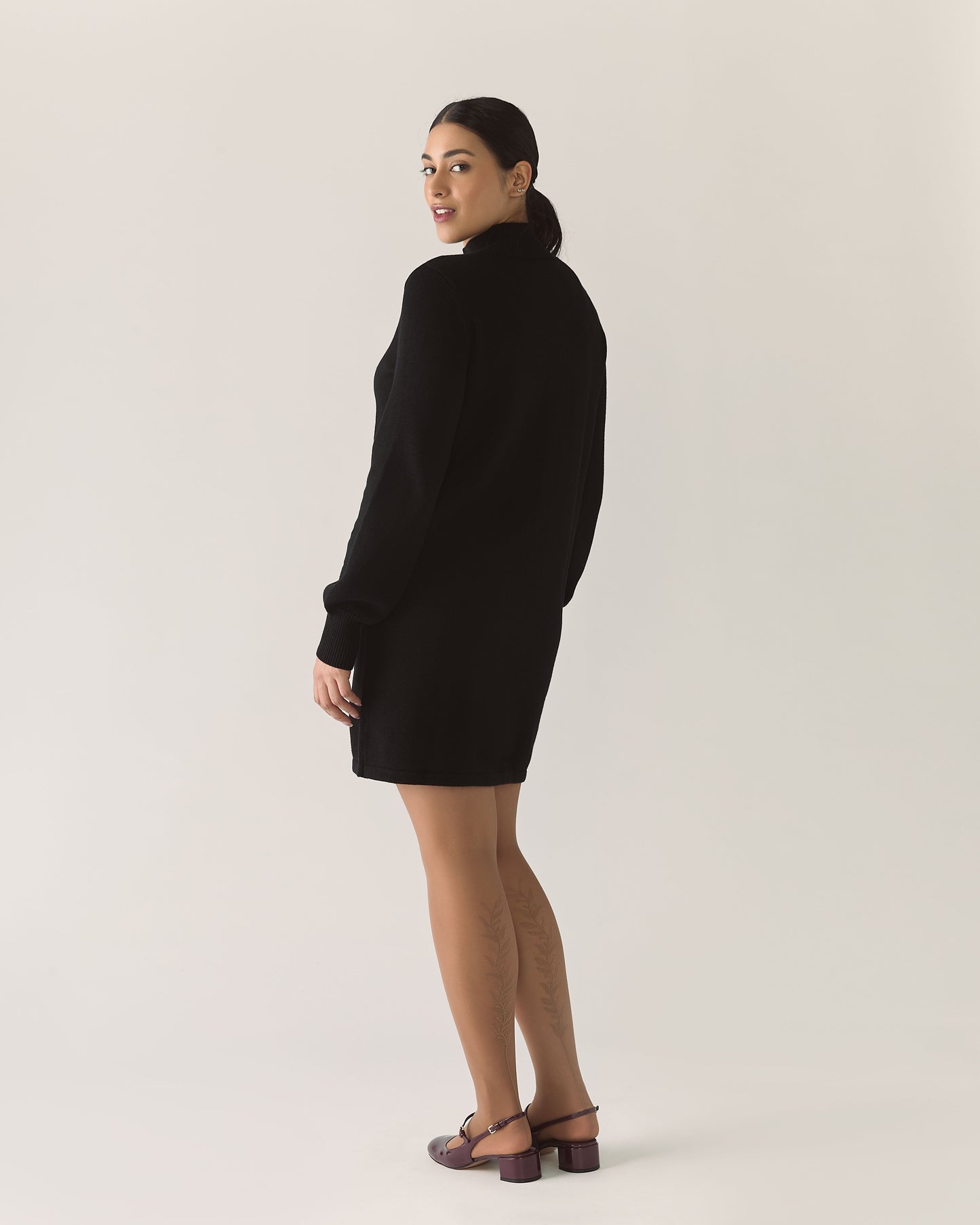 Robe en mérinos responsable - Noir