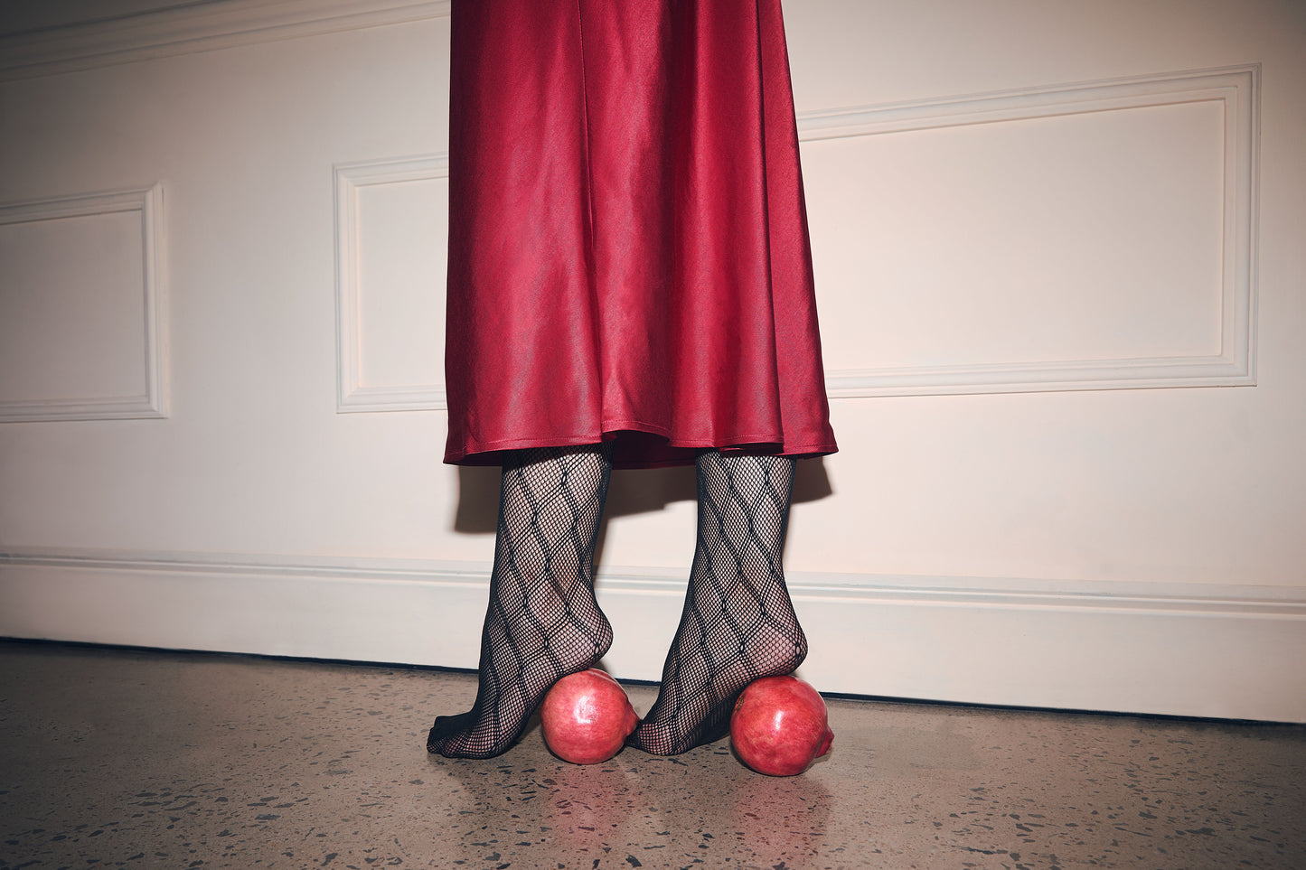 Jupe midi satinée - Rouge grenade