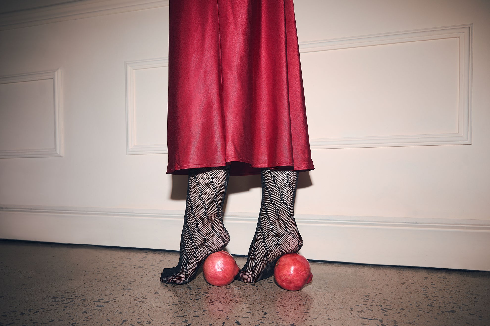 Jupe midi satinée - Rouge grenade