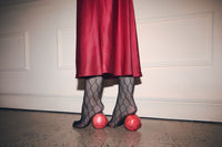 Jupe midi satinée - Rouge grenade