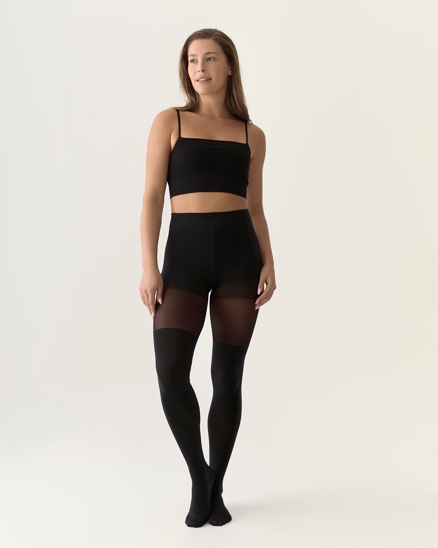 Collant cuissarde culotte modelante - Noir