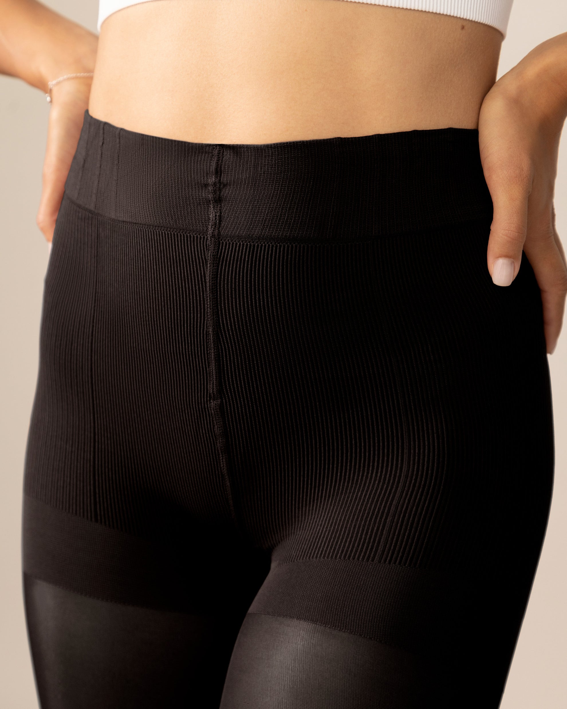 Collant cuissarde culotte modelante - Noir