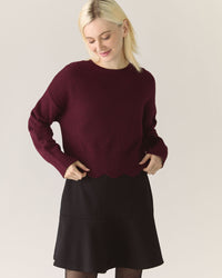 Pull festonné en mérinos responsable - Zinfandel