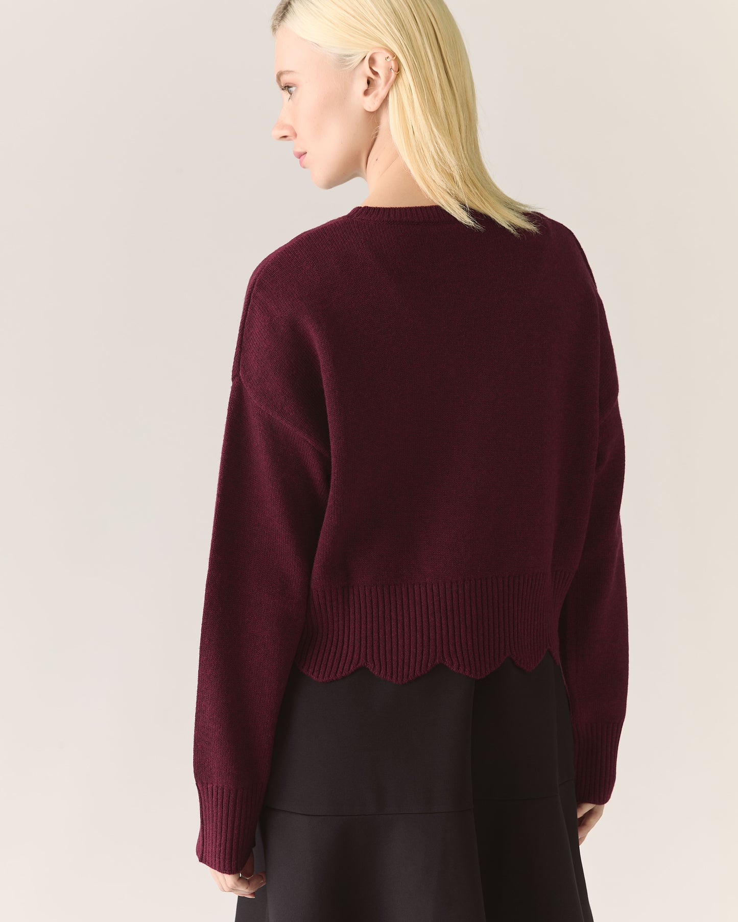Pull festonné en mérinos responsable - Zinfandel