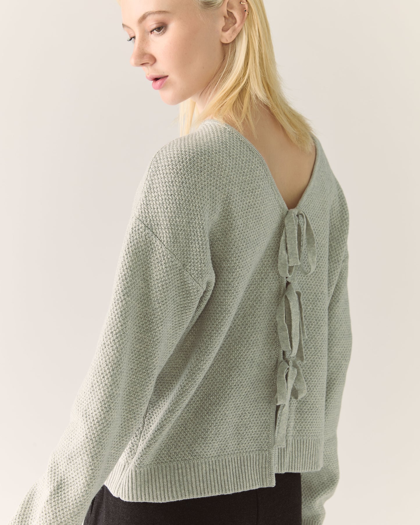 Cardigan réversible en mérinos responsable - Gris