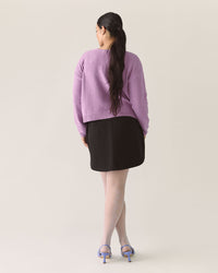 Cardigan réversible en mérinos responsable - Lilas