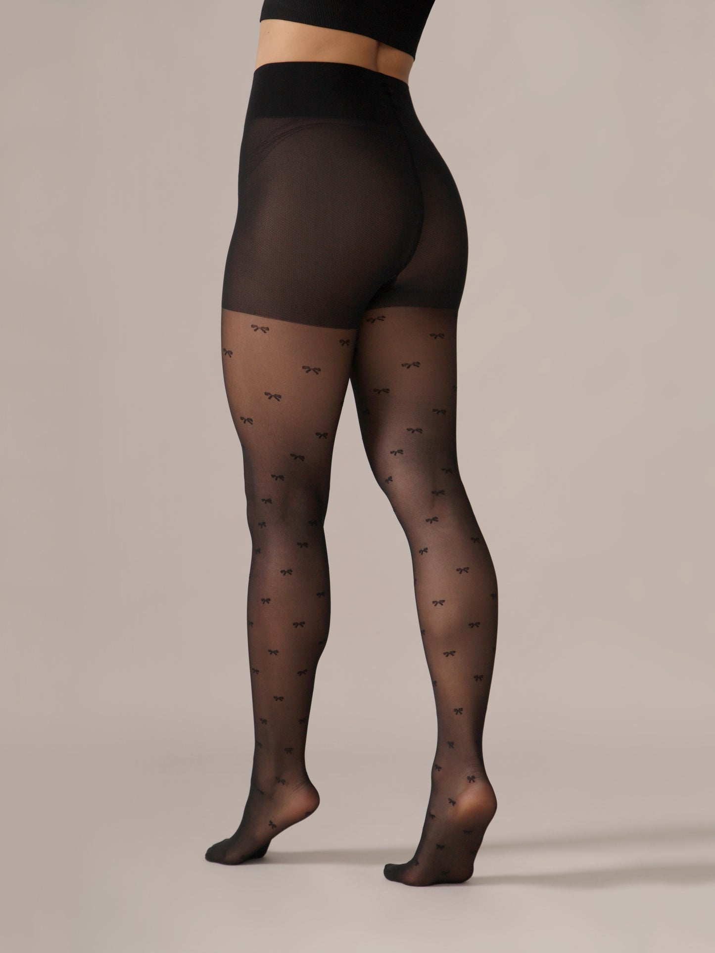 Collant motif micro boucles taille sublimante - Noir
