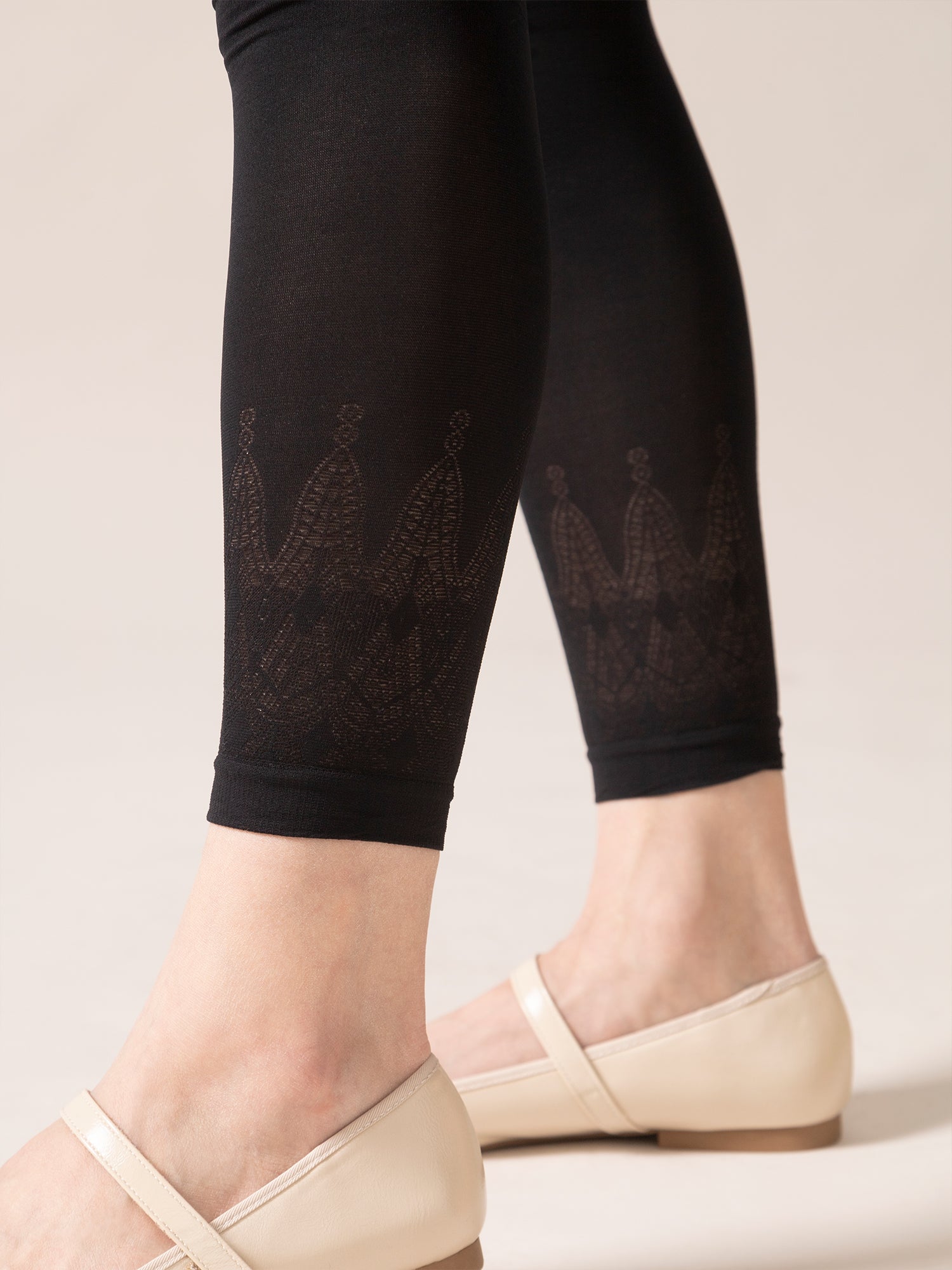 Collant sans pieds bordure couronne contour modelant - Noir