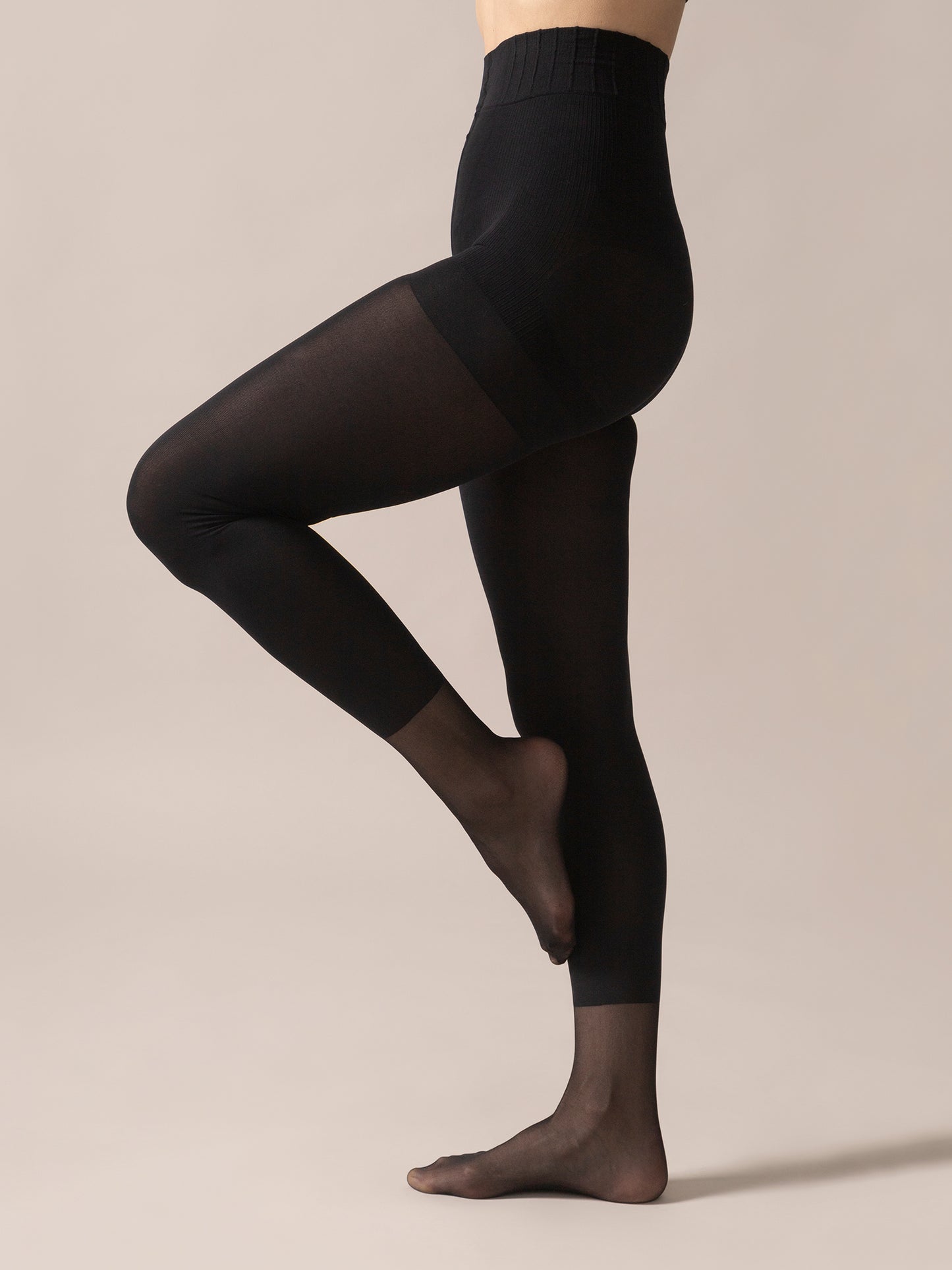 Collant style legging culotte modelante - Noir
