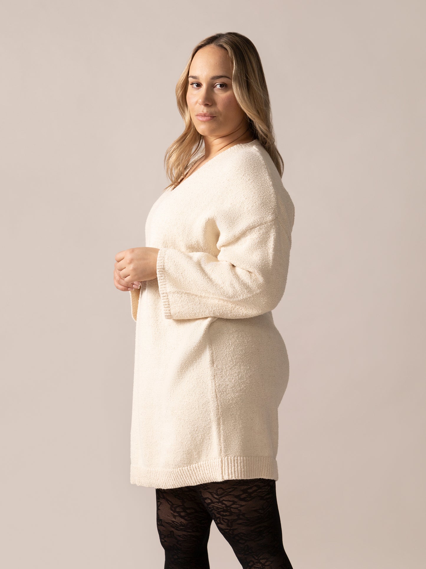Long pull en tricot Bouclé - Amande