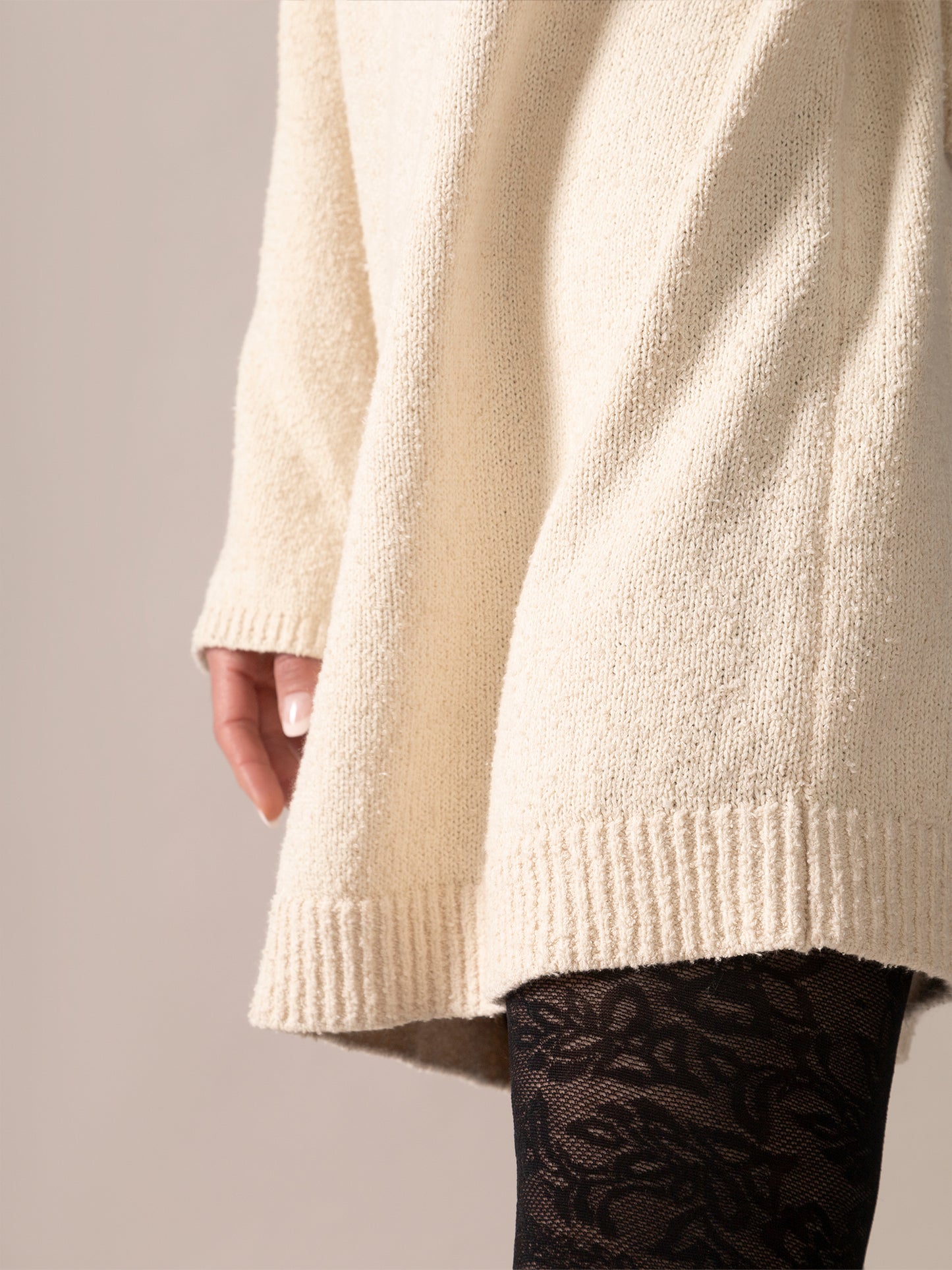 Long pull en tricot Bouclé - Amande